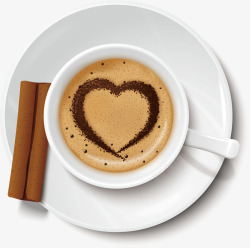 爱心咖啡液面矢量图素材