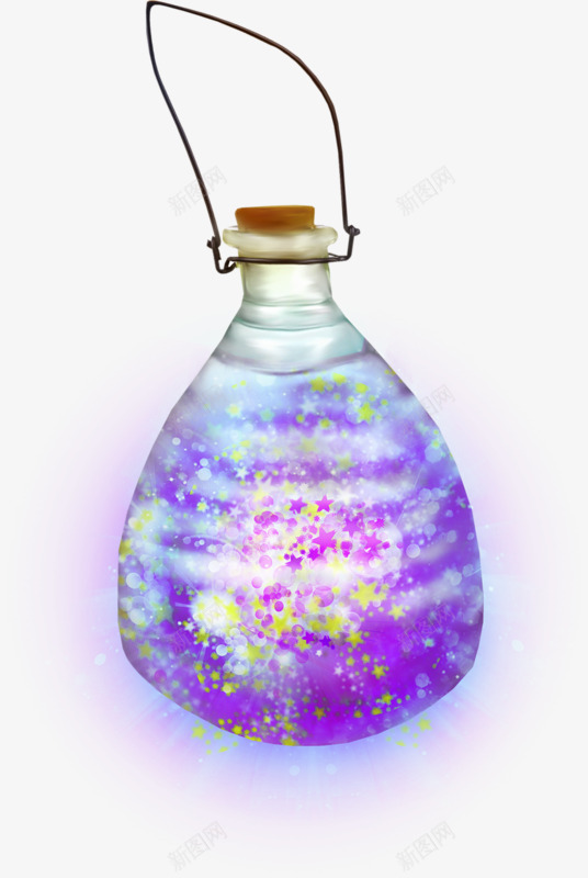 透明玻璃瓶彩色闪烁星光png免抠素材_88icon https://88icon.com 星光闪烁 梦话 漂流瓶 特殊造型玻璃瓶 玻璃瓶