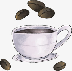 手绘风咖啡豆咖啡矢量图素材