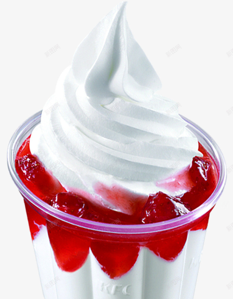 草莓味圣代冰淇淋png免抠素材_88icon https://88icon.com 冰淇淋 草莓