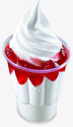 草莓圣代草莓味圣代冰淇淋高清图片