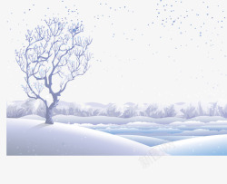 雪景冬天厚雪矢量图素材