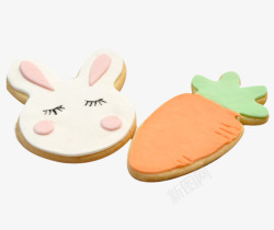 小兔子和胡萝卜饼干素材