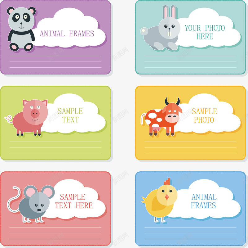 小动物留言板矢量图ai免抠素材_88icon https://88icon.com 卡片 卡通创意 小动物 小动物留言板 留言 矢量图 贺卡