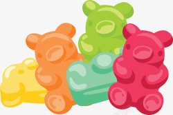 彩色小熊卡通糖果矢量图素材