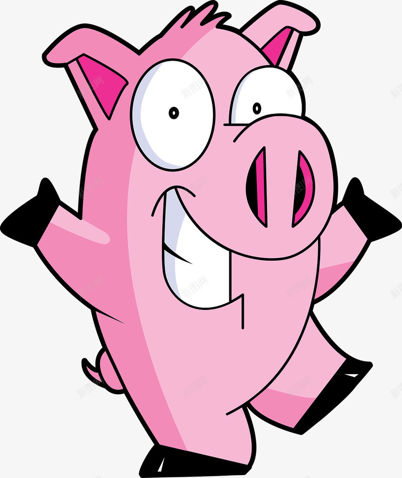 大笑的猪png免抠素材_88icon https://88icon.com 卡通 可爱的 大笑 小猪 开心 牙齿 站立 鼻子