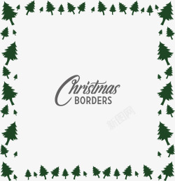 绿色圣诞树装饰边框矢量图素材