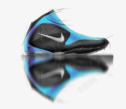 蓝色黑色篮球鞋素材