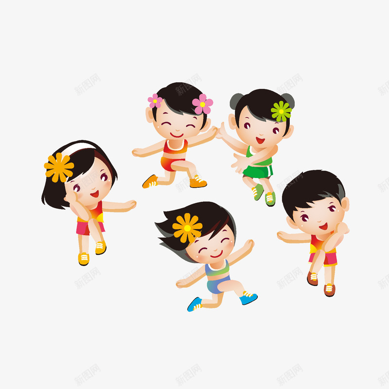 开心的卡通小孩png免抠素材_88icon https://88icon.com 卡通小孩 小孩 开心的卡通女孩 跳跃