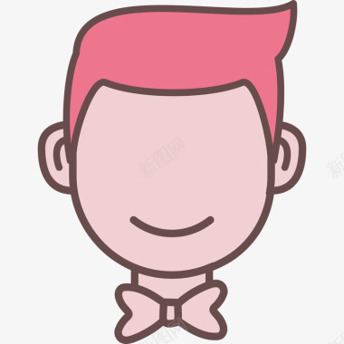 粉色手绘男士婚礼图标图标