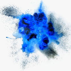 创意蓝色爆炸烟雾素材