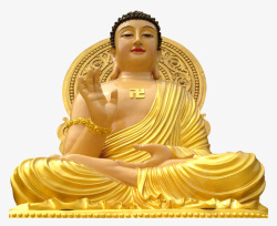 金色彩绘释迦牟尼佛坐像素材