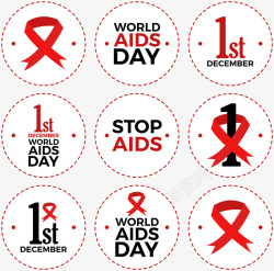 医学援助艾滋可爱红色世界艾滋病日矢量图高清图片