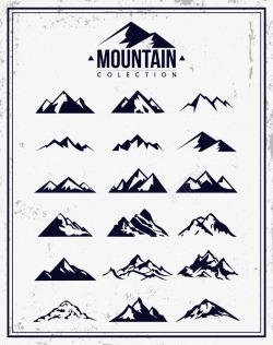 大山地文字设计黑色大山图画矢量图高清图片