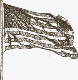 飘扬的美国国旗矢量图素材
