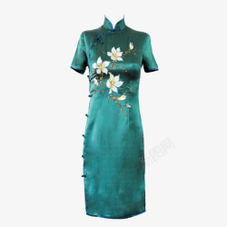 印花样式围巾长款旗袍高清图片