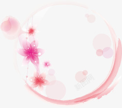 粉色花纹圆圈矢量图素材