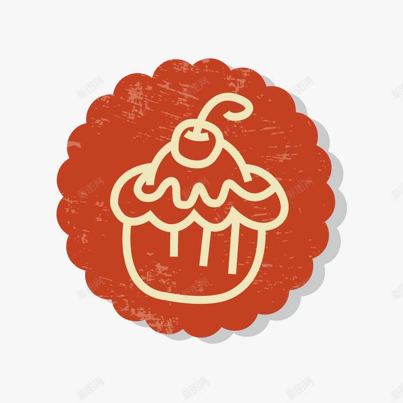 红色圆形花边蛋糕图案png免抠素材_88icon https://88icon.com 红色圆形 花边 蛋糕图案