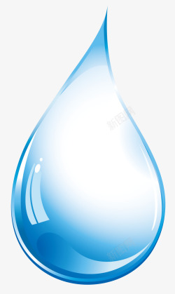 卡通蓝色水桶蓝色水滴节约用水高清图片