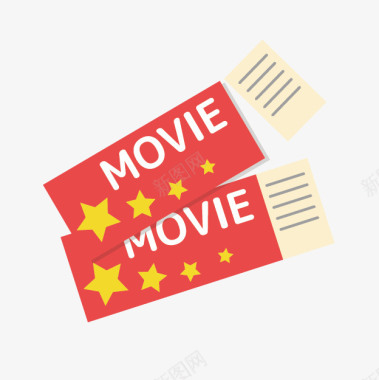 红色博士帽卡通电影票图标图标