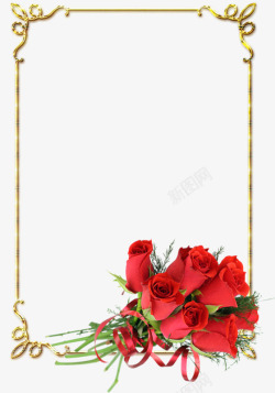 金属边框玫瑰装饰素材