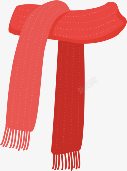 红色围巾披在冬季卡通红色围巾高清图片