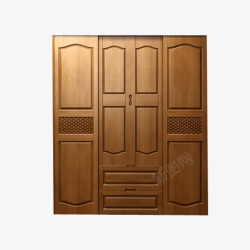 实木色复古怀旧实木衣柜门高清图片