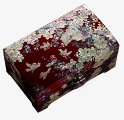 复古贝壳木质漆器百宝盒素材