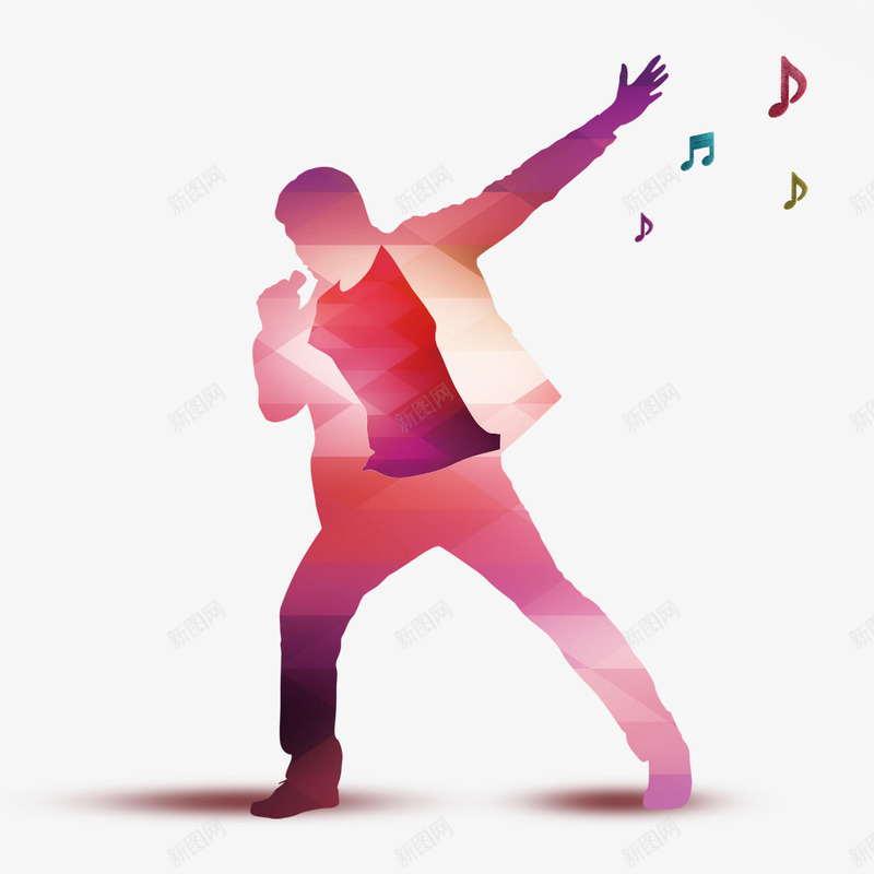 唱歌的男人psd免抠素材_88icon https://88icon.com KTV素材 装饰图案 音乐比赛 音符