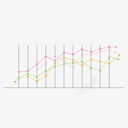 彩色折线分析素材