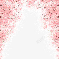 粉色的樱花树下海报背景素材
