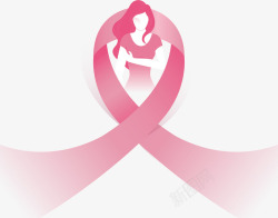 心形粉红丝带关爱女性粉红丝带矢量图高清图片
