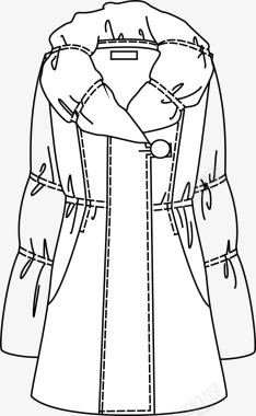 服装设计女士外套手绘鱼图标图标