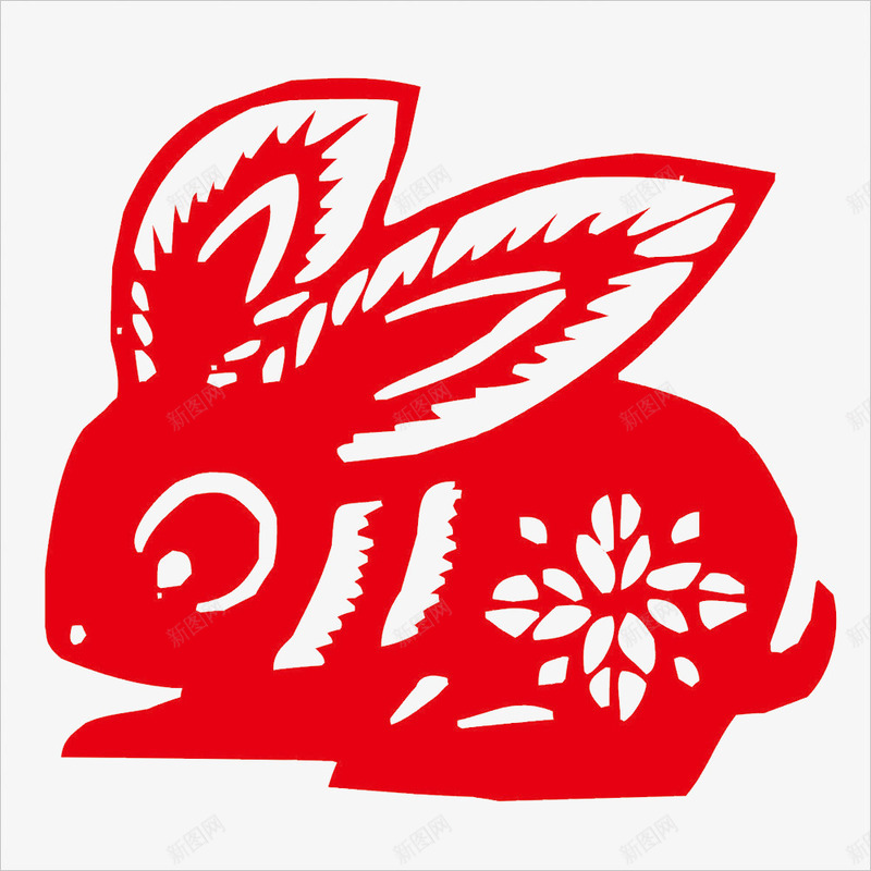 新年中国风png免抠素材_88icon https://88icon.com 中国风 兔子 剪纸 年货 新年 春联 窗花 红色