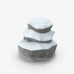 雪地场景图片创意的3D石头山体高清图片