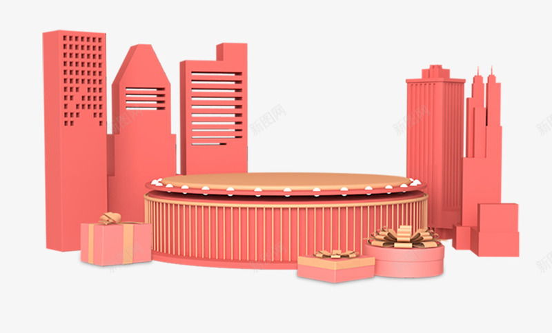 粉色双十二C4D海报背景图png免抠素材_88icon https://88icon.com C4D 免抠图 双12 双十二 海报 礼品 粉红色 粉色 舞台