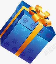 蓝色礼品礼物包装盒png免抠素材_88icon https://88icon.com 包装盒 礼品 礼物 蓝色