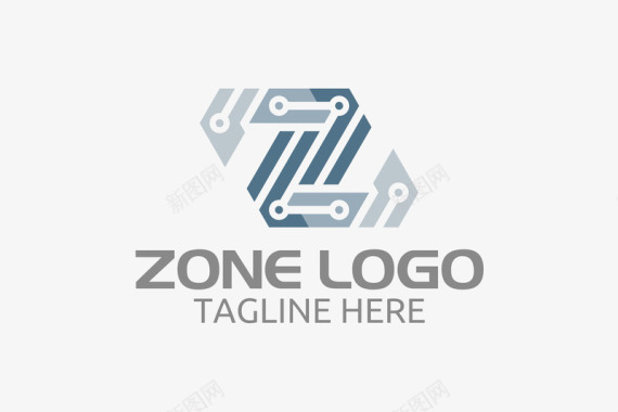 钻石字母电子的科技logo矢量图图标图标