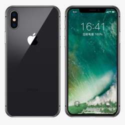 科技x背景黑色苹果手机X正反面高清图片