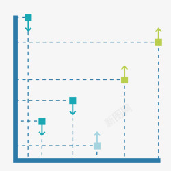 彩色虚线数据分析矢量图素材