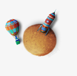 热气球火箭装饰素材