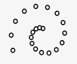 黑色圆圈螺旋漂浮素材