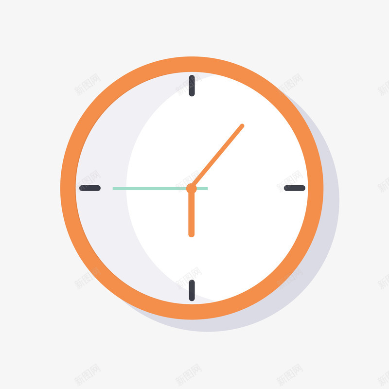橙色圆形挂钟png免抠素材_88icon https://88icon.com 卡通挂钟 卡通时钟 圆形挂钟 橙色 背景装饰