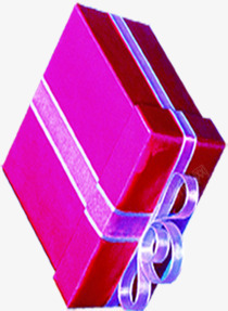 紫色精致丝带礼盒素材