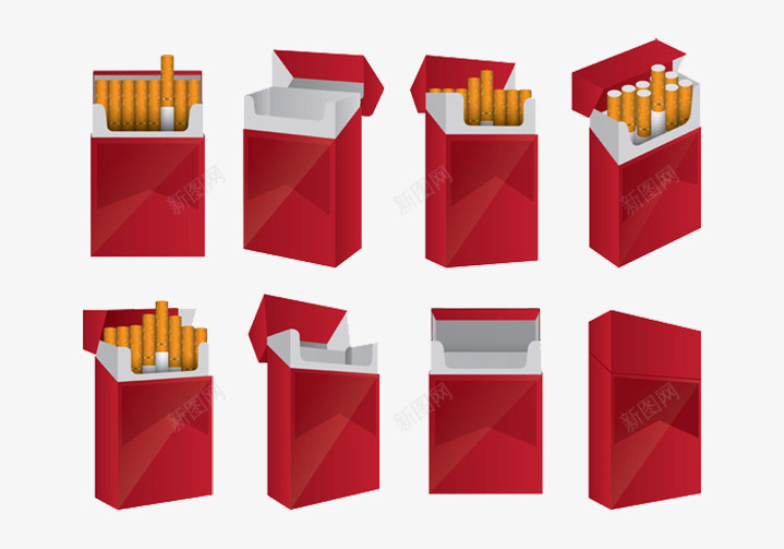 红色包装高级香烟png免抠素材_88icon https://88icon.com 商品 抽烟 烟草 盒子