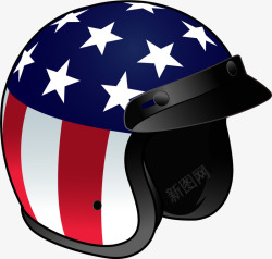 美国旗帜卡通头盔矢量图素材