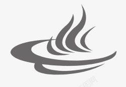 火logo设计灰色火锅标志矢量图图标高清图片