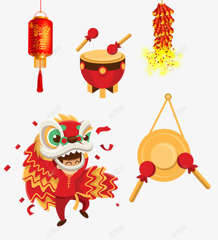 灯笼锣鼓鞭炮打鼓png免抠素材_88icon https://88icon.com 彩绘舞狮 打鼓 新年快乐打鼓 灯笼 舞狮 锣鼓 鞭炮