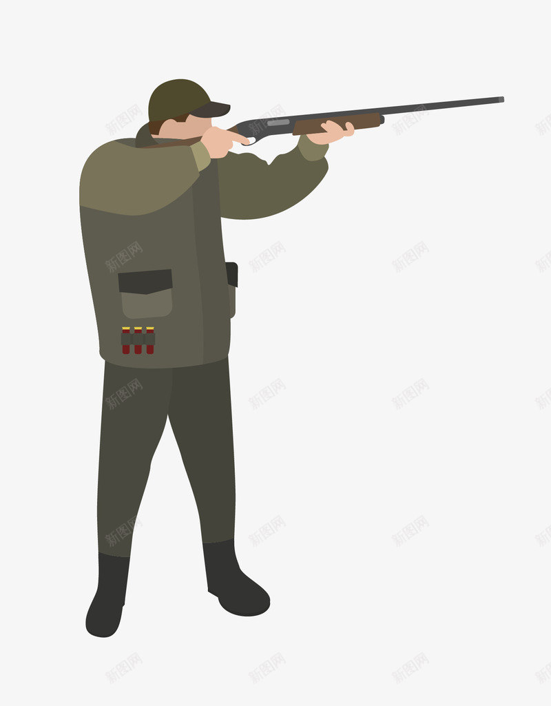 卡通猎人png免抠素材_88icon https://88icon.com 卡通猎人 手持枪 男人 矢量猎人