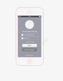 app登录界面线框模板素材